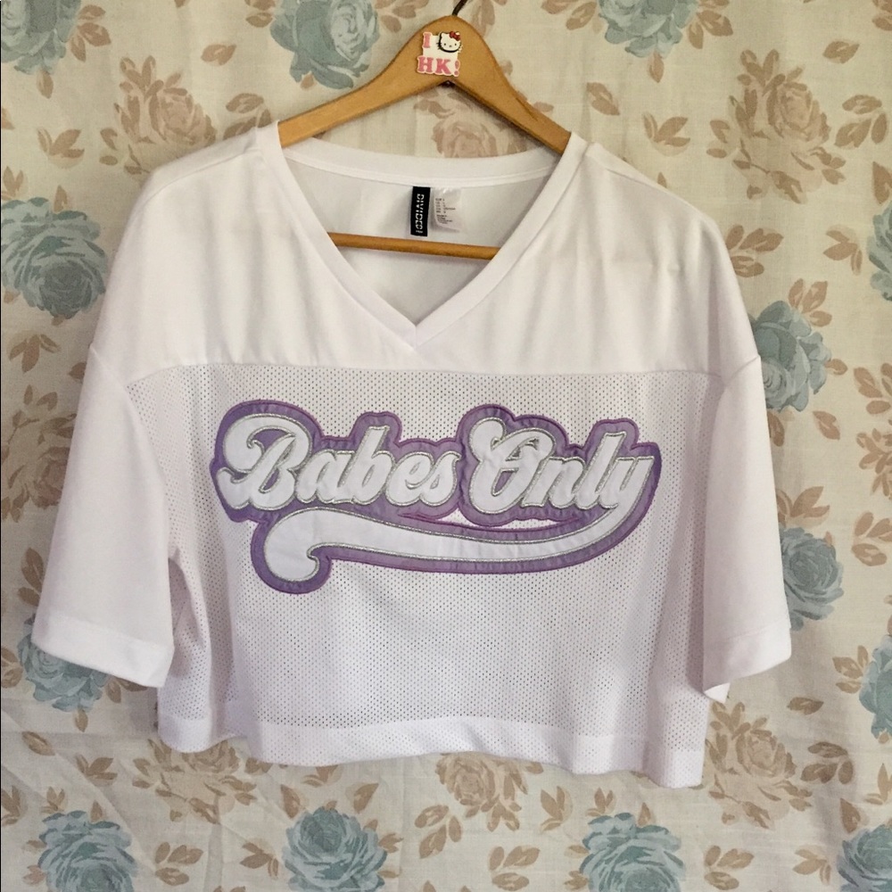 White Jersey Crop Top Babes Only
